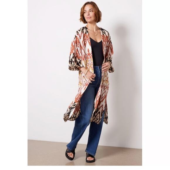 Evereve MILA Multicolor Geometric Open Cardigan Kimino cover up duster Size XS/S - Picture 2 of 12
